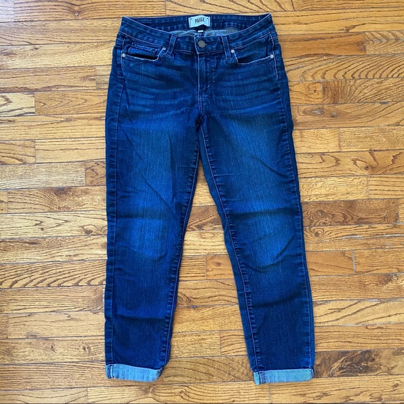 PAIGE Straight Dark Wash Crop Jeans Sz 27 - Picture 6 of 10
